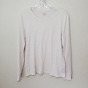 J. Crew Vintage Cotton Crewneck Long Sleeve Cream T-Shirt